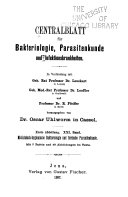 Zentralblatt für Bakteriologie, Parasitenkunde und Infektionskrankheiten