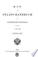 HOF- UND STAATS-HANDBUCH DES KAISERTHUMES ÖSTERREICH FÜR DAS JAHR 1856