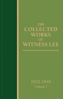 Read Pdf The Collected Works of Witness Lee, 1932-1949, volume 1