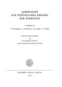 Sammelband zur statistischen Theorie der Turbulenz