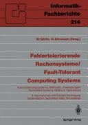 Fehlertolerierende Rechensysteme / Fault-tolerant Computing Systems pdf