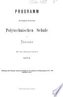 Programm der Königlich-Sächsischen Polytechnischen Schule zu Dresden0