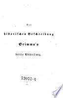 “Der” historischen Beschreibung Grimma's dritte Abtheilung
