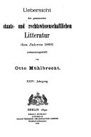 Allgemeine Bibliographie der Staats- und Rechtswissenschaften