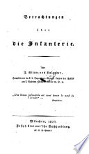 Xylander, Joseph Carl-August Ritter von Betrachtungen über die Infanterie