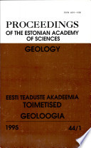 Proceedings Of The Estonian Academy Of Sciences Geology