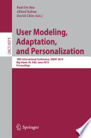 User Modeling Adaptation And Personalization