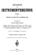 Zeitschrift für Instrumentenkunde