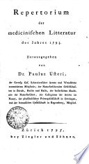 Repertorium der medicinischen Litteratur des Jahres 1793