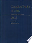 Canadian Books In Print Author And Title Index