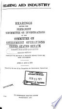 Hearings, Reports and Prints of the Senate Committee on Government Operations