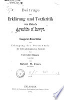 Beiträge zur Erklärung und Textkritik von Michel's Ayenbite of Inwyt