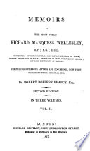 Memoirs Of The Most Noble Richard Marquess Wellesley