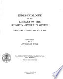 Index Catalogue Of The Library 