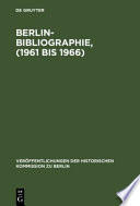 Berlin-Bibliographie 1961 bis 1966