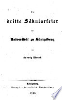 Die dritte Säcularfeier der Universität zu Königsberg