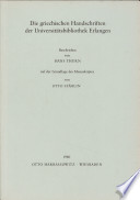 Die griechischen Handschriften der Universitätsbibliothek Erlangen