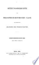 Sitzungsberichte der Philosophisch-Historischen Klasse der Kaiserlichen Akademie der Wissenschaften