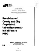 Provisions of County and City Negotiated Labor Agreements in California