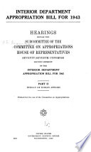 Interior Department Appropriation Bill for 1943