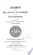 Zeitschrift des Harz-vereins für Geschichte und Altertumskunde