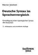Deutsche Syntax im Sprachenvergleich
