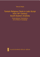 Turkish Religious Texts in Latin Script from 18th Century South-Eastern Anatolia