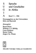 Sugia Sprache Und Geschichte In Afrika