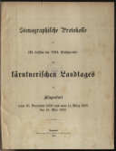Stenographische Protokolle der ... des Kärntnerischen Landtages zu Klagenfurt