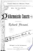 Programm-Buch der Concerte der Berliner Philharmonischen Gesellschaft