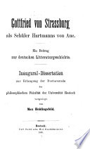 Gottfried von Strassburg als Schüler Hartmanns von Aue