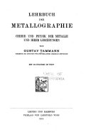 Lehrbuch Der Metallographie