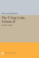 Read Pdf The T'ang Code, Volume II