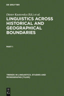 Read Pdf Linguistics across Historical and Geographical Boundaries