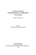 Luigi Galvani International Workshop