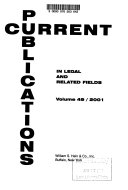 Current Publications in Legal and Related Fields