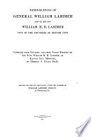 Reminiscences of General William Larimer and of His Son William H. H. Larimer, Two of the Founders of Denver City
