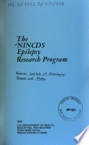 The NINCDS Epilepsy Research Program