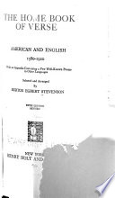 The Home Book of Verse  American and English  1580 1920 Book PDF