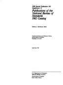 Publications of the National Institute of Standards and Technology ... Catalog