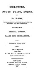 Melodies, Duets, Trios, Songs, and Ballads ... Together with metrical ... tales ... Second edition, comprising many late productions never before published
