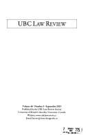 University of British Columbia Law Review