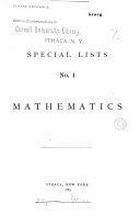 Special lists. Mathematics