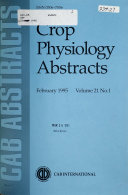 Crop Physiology Abstracts