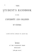 Student s Handbook to the University and Colleges of Oxford