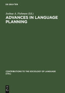 Advances in language planning