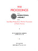 Proceedings of the International Assembly of the Inter-state Post-Graduate Medical Association of North America