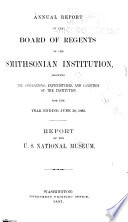 Report of the Assistant Director and of the Curators of the U S  National Museum