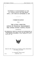 Statement of Disbursements of the U.S. Capitol Police for the Period April 1, 2009 Through September 30, 2009, March 25, 2010, 111-2 House Document 111-99
