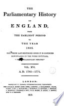 Cobbett s Parliamentary History of England  1765 1771
